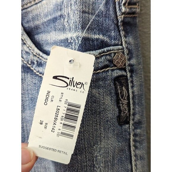 Silver Jeans Shorts Low Rise Indigo Cuffed Denim Straight Women's 28 NEW - Picture 7 of 7